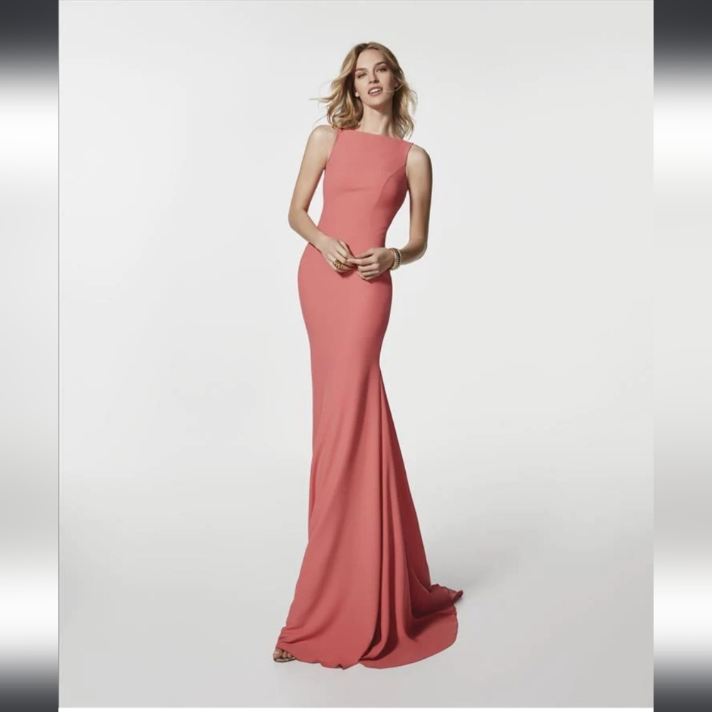 NWT Pronovias Grenoble Pink Mermaid Formal Dress Size 6
